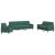 Set canapele cu perne/rulouri, 3 piese, verde închis, catifea GartenMobel Dekor