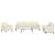 Set de canapele cu perne/rulouri, 3 piese, crem, catifea GartenMobel Dekor