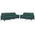 Set de canapele cu perne, 2 piese, verde închis, catifea GartenMobel Dekor