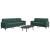 Set canapele cu perne/rulouri, 2 piese, verde închis, catifea GartenMobel Dekor