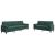 Set canapele cu perne/rulouri, 2 piese, verde închis, catifea GartenMobel Dekor