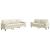 Set de canapele cu perne/rulouri, 2 piese, crem, catifea GartenMobel Dekor