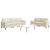 Set de canapele cu perne/rulouri, 2 piese, crem, catifea GartenMobel Dekor