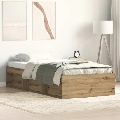 Cadru de pat fără saltea Stejar Artisan 90x190cm Lemn prelucrat GartenMobel Dekor