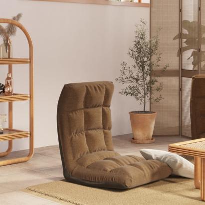 Scaun de podea pliabil, maro, material textil GartenMobel Dekor