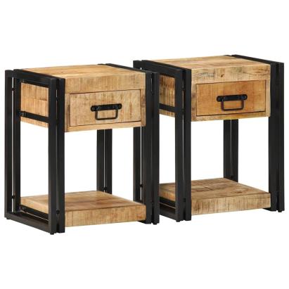 Noptiere 2 buc 40x35x50 cm lemn masiv de mango GartenMobel Dekor