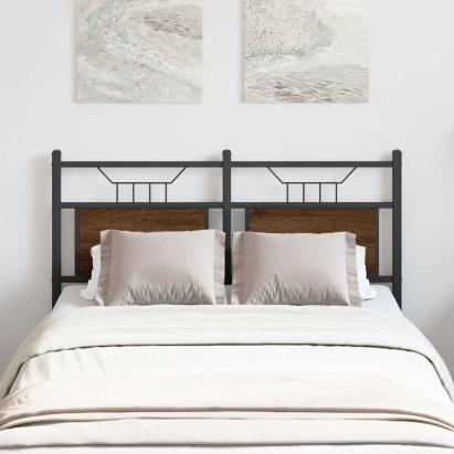 Tăblie de pat, stejar maro, 120 cm, lemn prelucrat și oțel GartenMobel Dekor