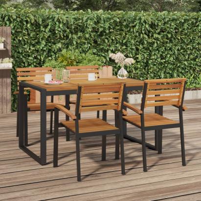 Masă grădină picioare formă de U 140x80x75 cm lemn masiv acacia GartenMobel Dekor