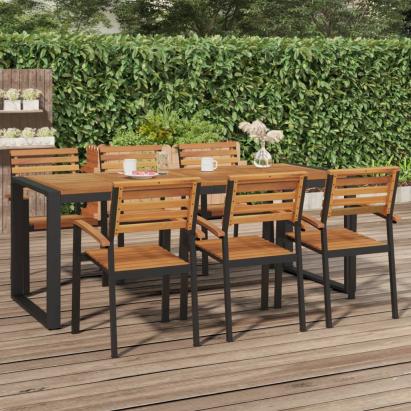 Masă grădină picioare formă de U 200x90x75 cm lemn masiv acacia GartenMobel Dekor