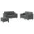 Set de canapele cu perne, 3 piese, gri închis, textil GartenMobel Dekor