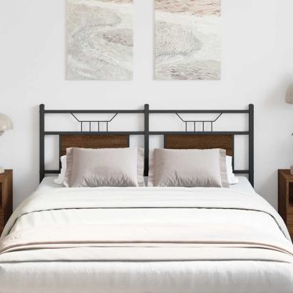 Tăblie de pat Stejar maro 137 cm Lemn și oțel prelucrat GartenMobel Dekor