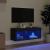 Comodă TV cu lumini LED, negru, 80x30x30 cm GartenMobel Dekor