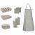 Set prosoape 15 piese mănuși cuptor/suporturi oale gri bumbac GartenMobel Dekor
