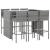 Set mobilier bar de grădină cu perne, 7 piese, gri, poliratan GartenMobel Dekor