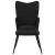 Scaun de relaxare cu taburet, negru, textil GartenMobel Dekor
