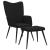 Scaun de relaxare cu taburet, negru, textil GartenMobel Dekor