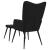 Scaun de relaxare cu taburet, negru, textil GartenMobel Dekor