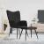 Scaun de relaxare cu taburet, negru, textil GartenMobel Dekor