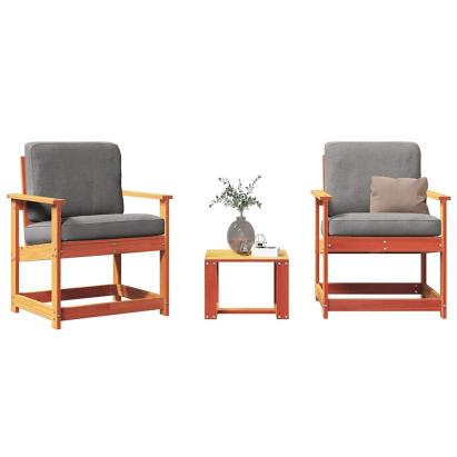 Set mobilier grădină, 3 piese, maro ceruit, lemn masiv pin GartenMobel Dekor