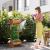 Jardiniera decorativa cu suport pentru plante cataratoare, lemn, 2 nivele, tip butoi, 45x35x112 cm GartenVIP DiyLine