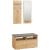 Set mobilier hol, pal, cu pantofar, cuier, oglinda, natur, 3 piese GartenVIP DiyLine