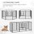 Tarc/cusca modulara pentru caini, pisici, metal, pentru interior si exterior, diferite forme, pliabil, negru, 240x79x100 cm GartenVIP DiyLine