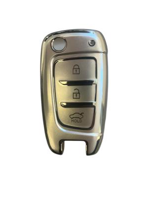 Husa Cheie Briceag Hyundai Tucson, Elantra, Accent, Solaris, Kona, Verna, I30, 2017+, 3 Butoane, Tpu, Silver AutoProtect KeyCars