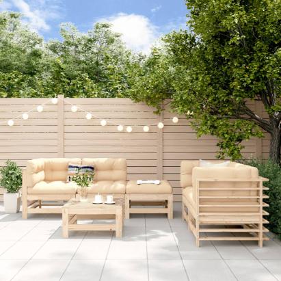 Set mobilier relexare de grădină, 6 piese, lemn masiv de pin GartenMobel Dekor