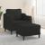 Fotoliu canapea cu taburet, negru, 60 cm, material textil GartenMobel Dekor