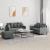 Set de canapele cu perne, 3 piese, gri închis, textil GartenMobel Dekor