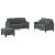 Set de canapele cu perne, 3 piese, gri închis, textil GartenMobel Dekor