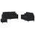 Set de canapele cu perne, 3 piese, negru, catifea GartenMobel Dekor