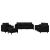 Set de canapele cu perne, 4 piese, negru, textil GartenMobel Dekor