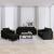 Set de canapele cu perne, 4 piese, negru, textil GartenMobel Dekor