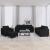 Set de canapele cu perne, 4 piese, negru, material textil GartenMobel Dekor
