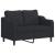 Set de canapele cu perne, 3 piese, negru, textil GartenMobel Dekor