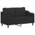 Set de canapele cu perne, 3 piese, negru, textil GartenMobel Dekor