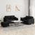 Set de canapele cu perne, 3 piese, negru, textil GartenMobel Dekor