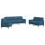 Set de canapele cu perne, 3 piese, albastru, catifea GartenMobel Dekor