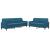 Set de canapele cu perne, 2 piese, albastru, catifea GartenMobel Dekor