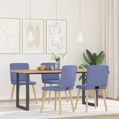 Scaune de sufragerie 4 buc țesătură Jeans Blue GartenMobel Dekor