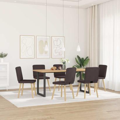 Scaune de bucătărie, 6 buc., maro închis, material textil GartenMobel Dekor