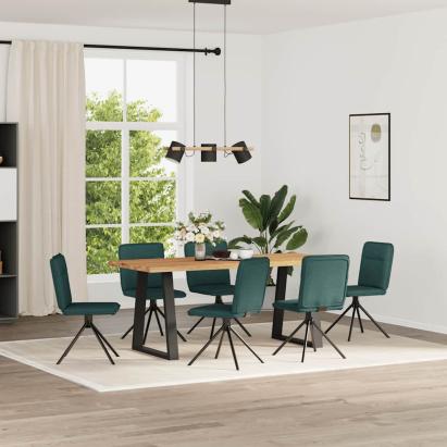 Scaune de bucătărie, 6 buc., verde închis, material textil GartenMobel Dekor
