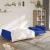 Canapea extensibilă cu 2 locuri, 2 perne, albastru, textil GartenMobel Dekor