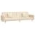 Canapea extensibilă cu 2 locuri, 2 perne, crem, textil GartenMobel Dekor