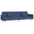 Canapea extensibilă cu 2 locuri, 2 perne, albastru, textil GartenMobel Dekor