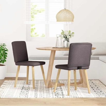 Scaune de masă, 2 buc., maro închis, material textil GartenMobel Dekor