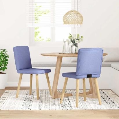 Scaune de sufragerie 2 buc țesătură Jeans Blue GartenMobel Dekor