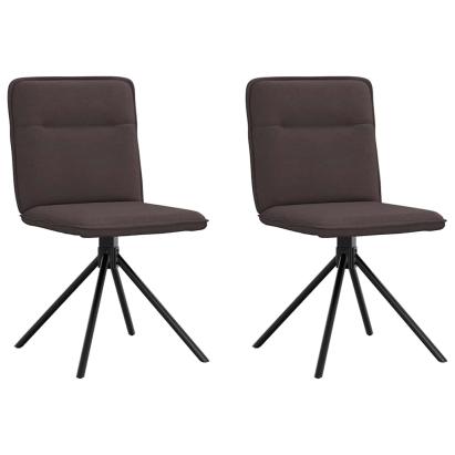 Scaune de masă, 2 buc., maro închis, material textil GartenMobel Dekor
