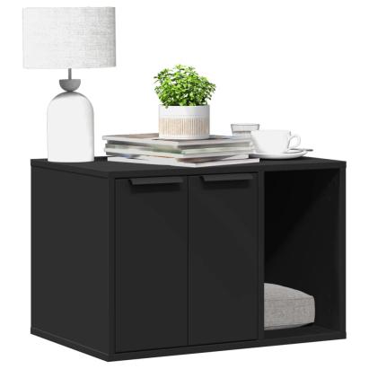 Cutie litieră pisici negru 60x40x40 cm lemn prelucrat GartenMobel Dekor